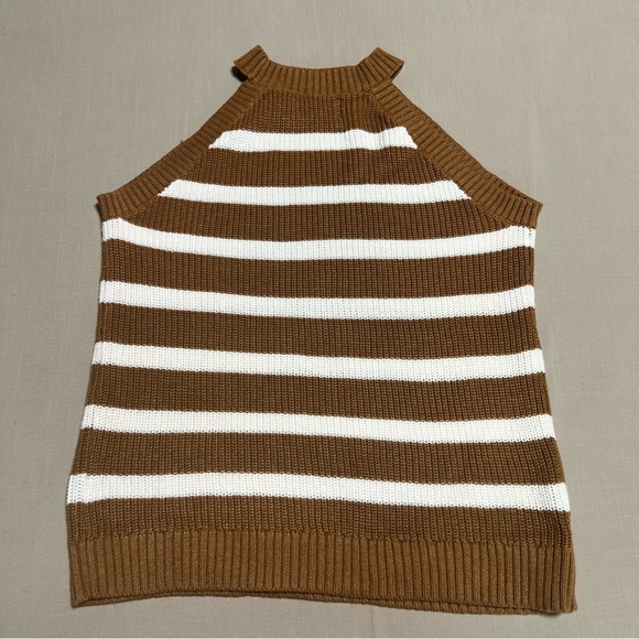 Old Navy Sleeveless Striped Shaker Stitch Sweater Medium Tall Fall Sweater Tank - Picture 5 of 11